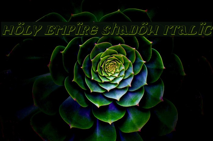 Holy Empire Shadow Italic Font examples