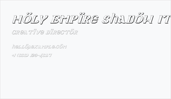 Holy Empire Shadow Italic Business Card