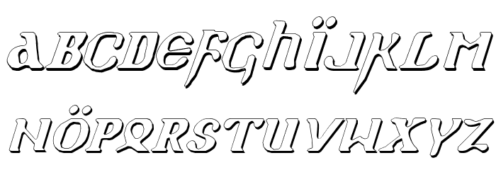 Holy Empire Shadow Italic Font LOWERCASE