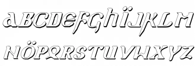 Holy Empire Shadow Italic Caratteri MINUSCOLO
