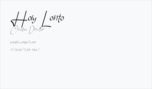 Holy Lonto Business Card