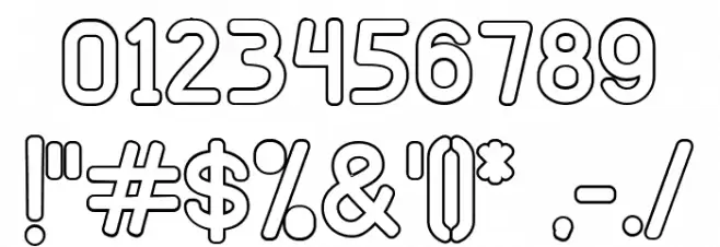 Holy Outline Font OTHER CHARS