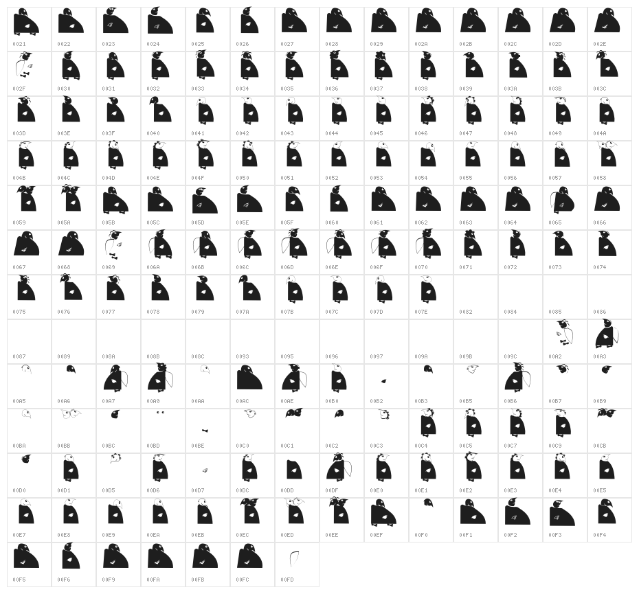 HolySimplicity Character Map