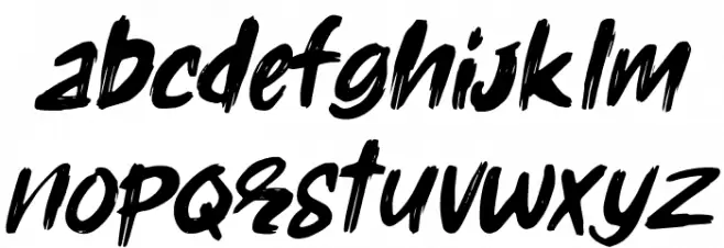 Holyrock Italic Schriftart Kleinbuchstaben