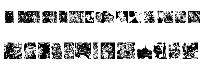 HolzSchnitte Font LOWERCASE