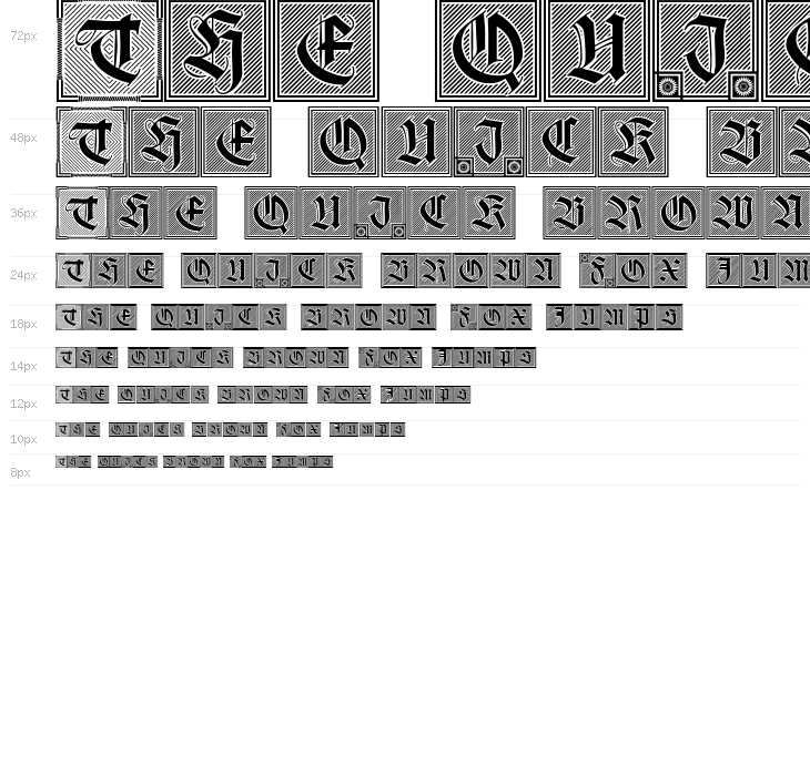 Holzschnitt-Initialen Waterfall