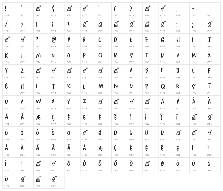 Home Education DEMO Regular Character Map