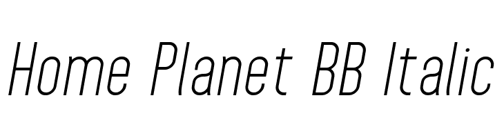 Home Planet BB Italic Font