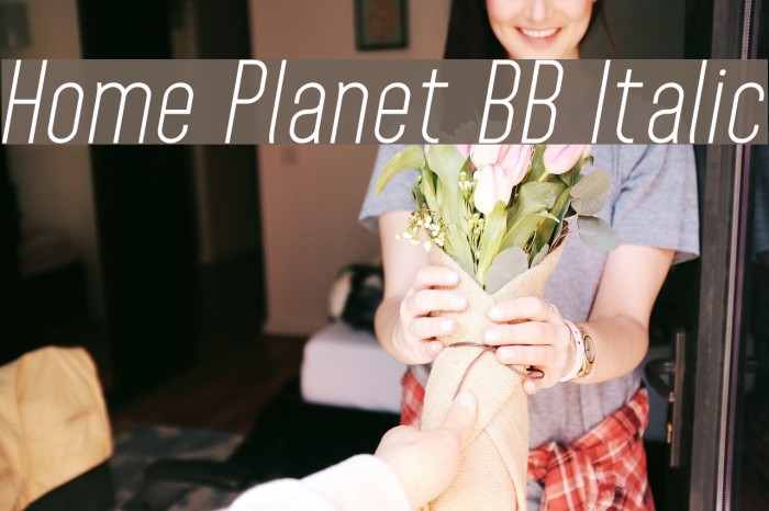 Home Planet BB Italic Font examples