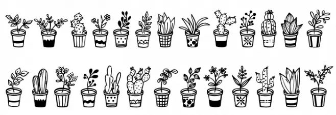 Home Plants خط أحرف صغيرة