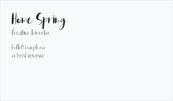 Home Spring Business Card