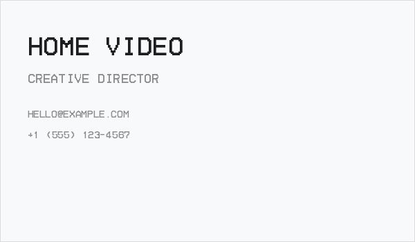 Home Video Business Card