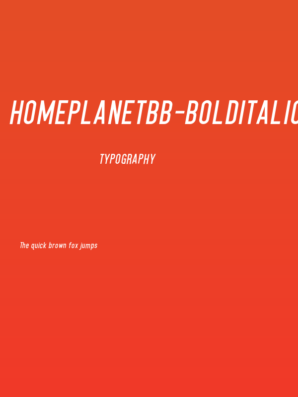 HomePlanetBB-BoldItalic Poster