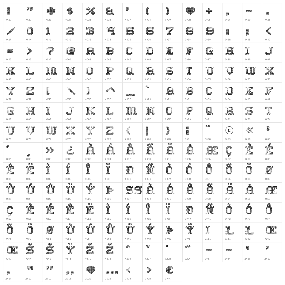 HomeSweetHomeOutline-Regular Character Map