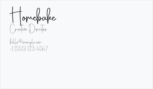 Homebake Business Card