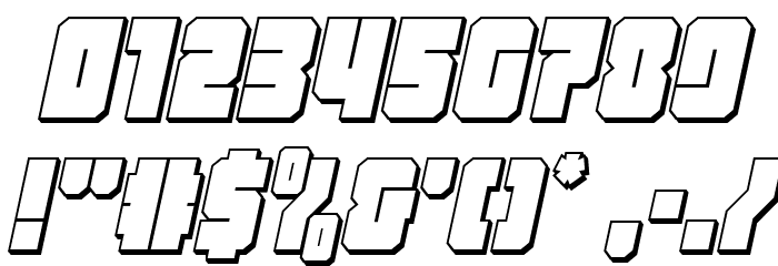 Homebase 3D Italic Font OTHER CHARS
