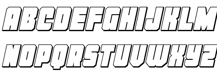 Homebase 3D Italic Font LOWERCASE