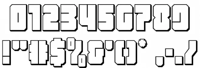 Homebase 3D Font OTHER CHARS
