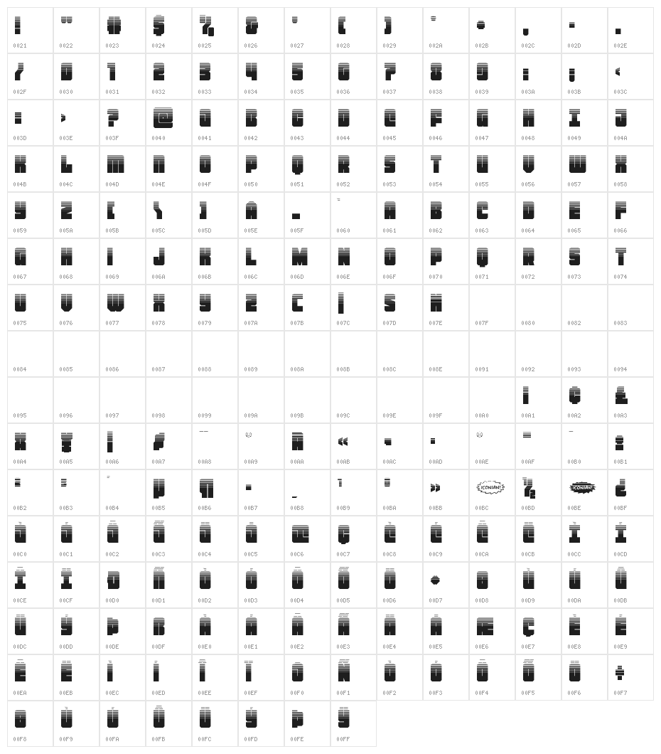 Homebase Halftone Character Map