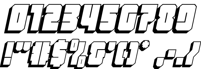 Homebase Super 3D Italic Font OTHER CHARS