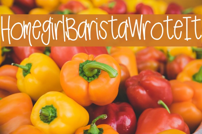 HomegirlBaristaWroteIt Font examples