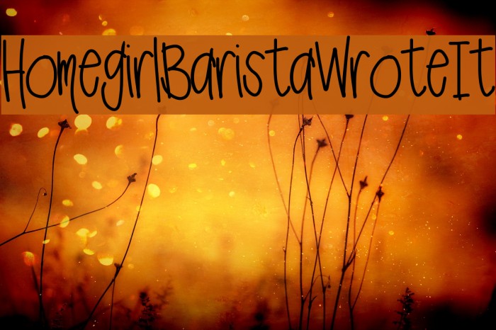 HomegirlBaristaWroteIt Font examples