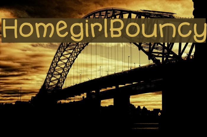 HomegirlBouncy Schriftart examples