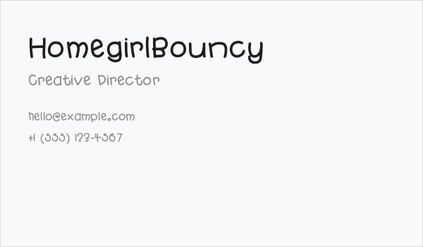 HomegirlBouncy Business Card