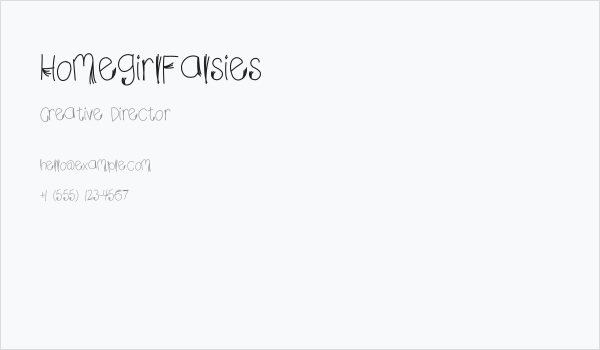 HomegirlFalsies Business Card