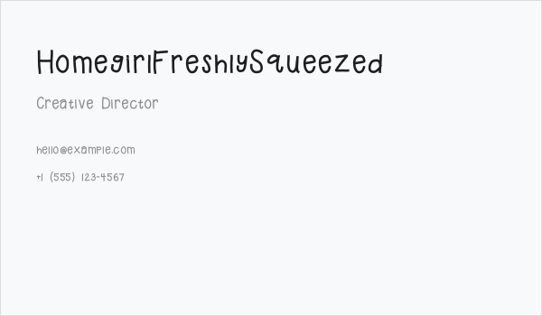 HomegirlFreshlySqueezed Business Card