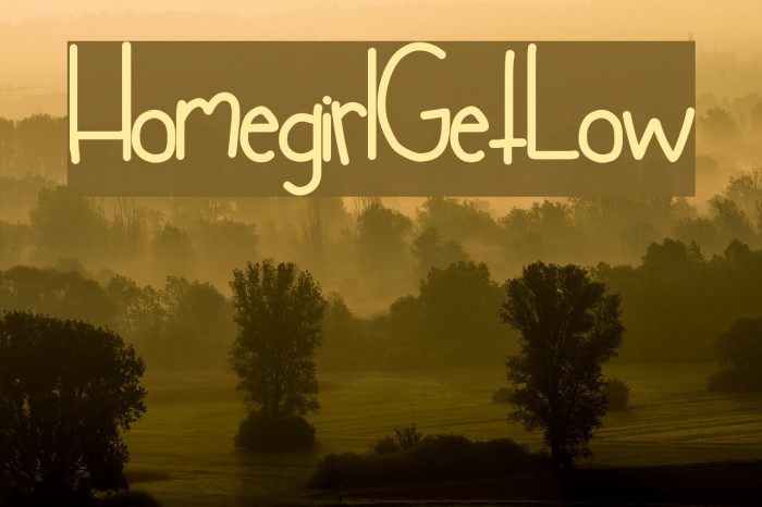 HomegirlGetLow Font examples