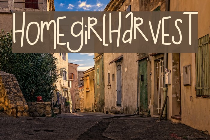 HomegirlHarvest Font examples