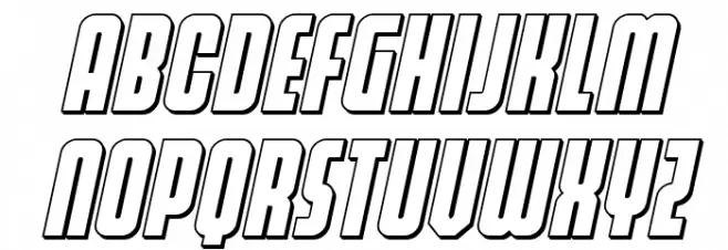 Homelander 3D Italic फ़ॉन्ट अपरकेस