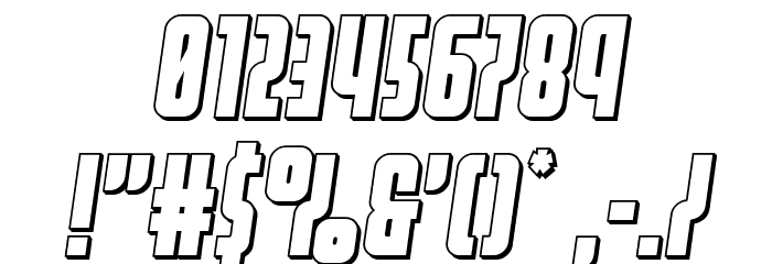 Homelander 3D Semi-Italic Font OTHER CHARS