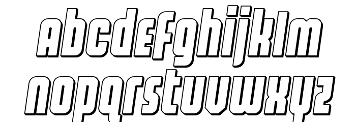 Homelander 3D Semi-Italic Font LOWERCASE