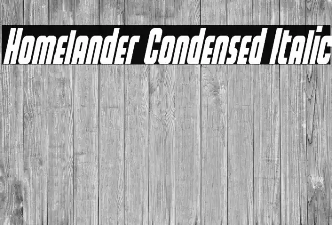 Homelander Condensed Italic Font examples
