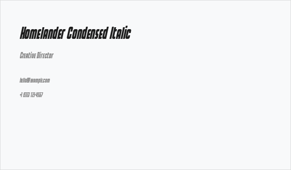 Homelander Condensed Italic Business Card