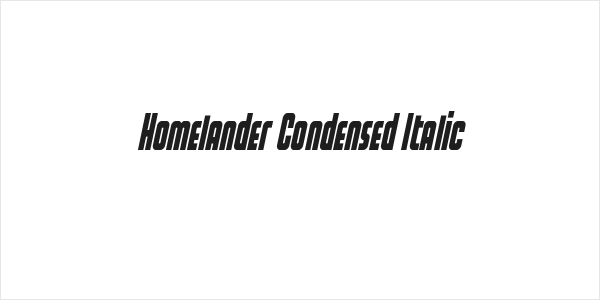 Homelander Condensed Italic Logo