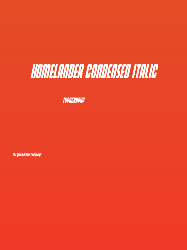 Homelander Condensed Italic Poster