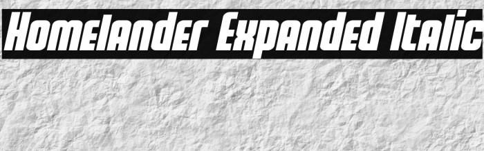 Homelander Expanded Italic Example 2