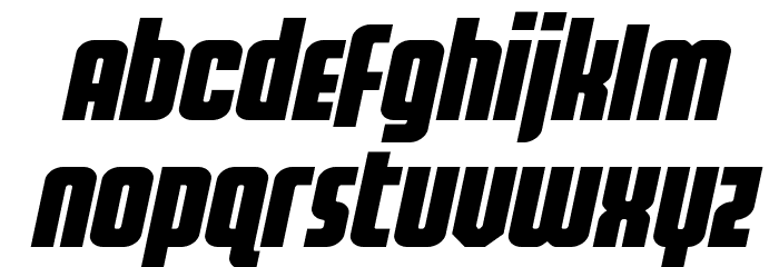 Homelander Expanded Italic Font LOWERCASE
