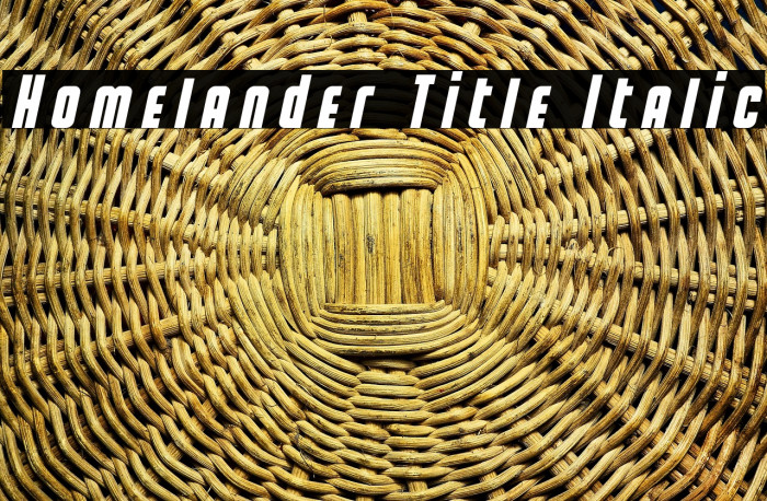 Homelander Title Italic Example 1