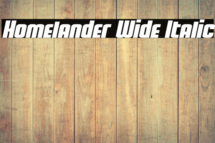 Homelander Wide Italic Example 1
