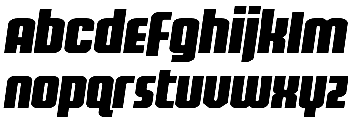 Homelander Wide Semi-Italic Font LOWERCASE