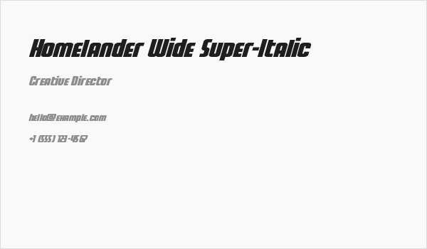 Homelander Wide Super-Italic Business Card