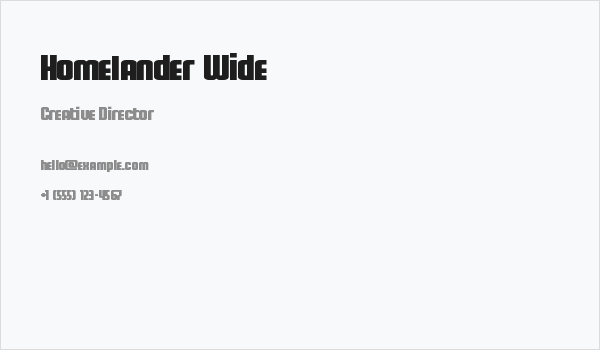 Homelander Wide Business Card