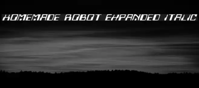 Homemade Robot Expanded Italic Font examples