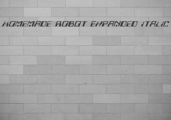 Homemade Robot Expanded Italic Font examples