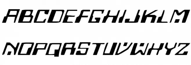 Homemade Robot Expanded Italic Schriftart Kleinbuchstaben