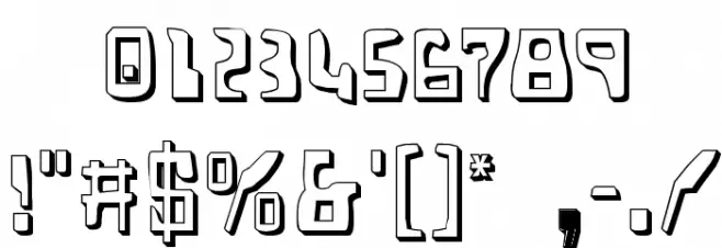 Homemade Robot Shadow Font OTHER CHARS